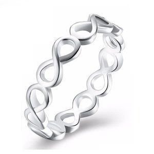 💥  Classic Design 925 Silver Plated Infinity Band Ring, FB16FA1143